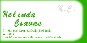melinda csavas business card